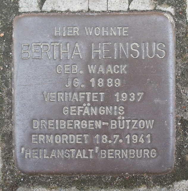 Stolperstein Bertha Heinsius Wismar
