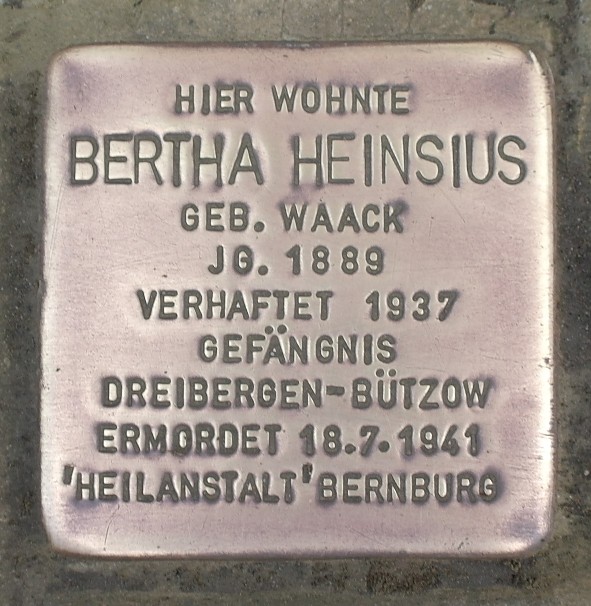 Stolperstein Wismar Bertha Heinsius